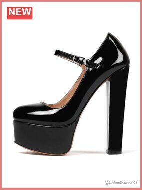 6 Inch Platform Heels Chunky Mary Jane Pump Closed Toe Slip On Sexy Party Shoes